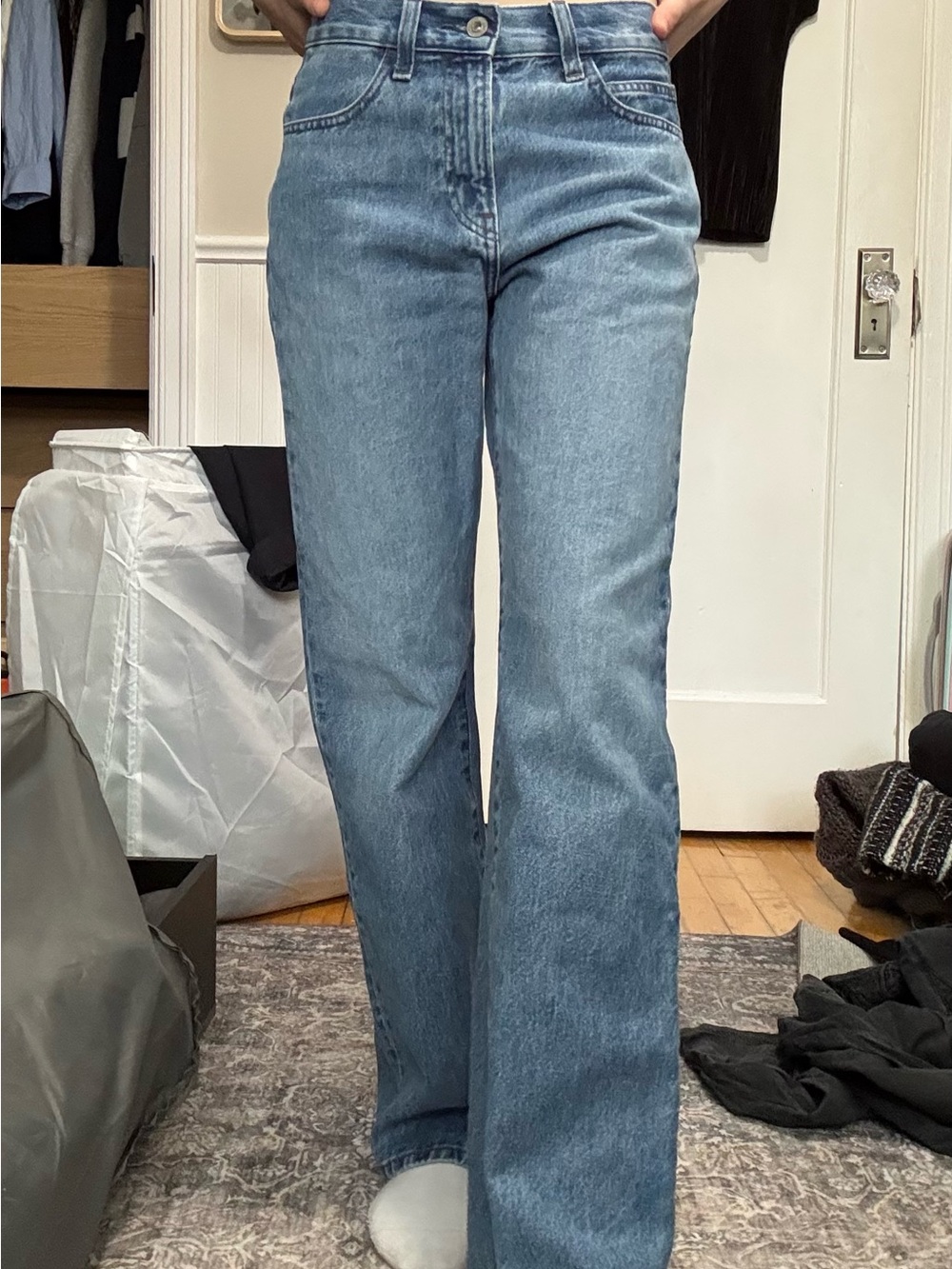 Uniqlo JW Anderson Mid-Rise Straight-Leg Women's Jeans